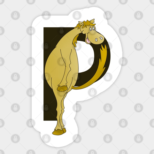 Pony Monogram Letter P Sticker by mailboxdisco